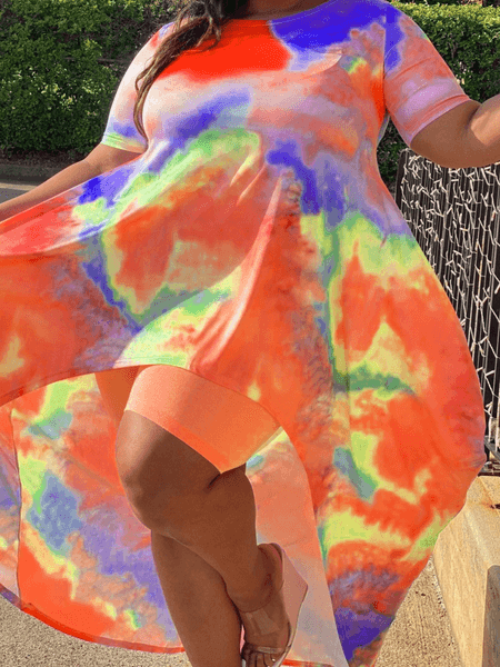 Fashionable colorful dyed two-piece set